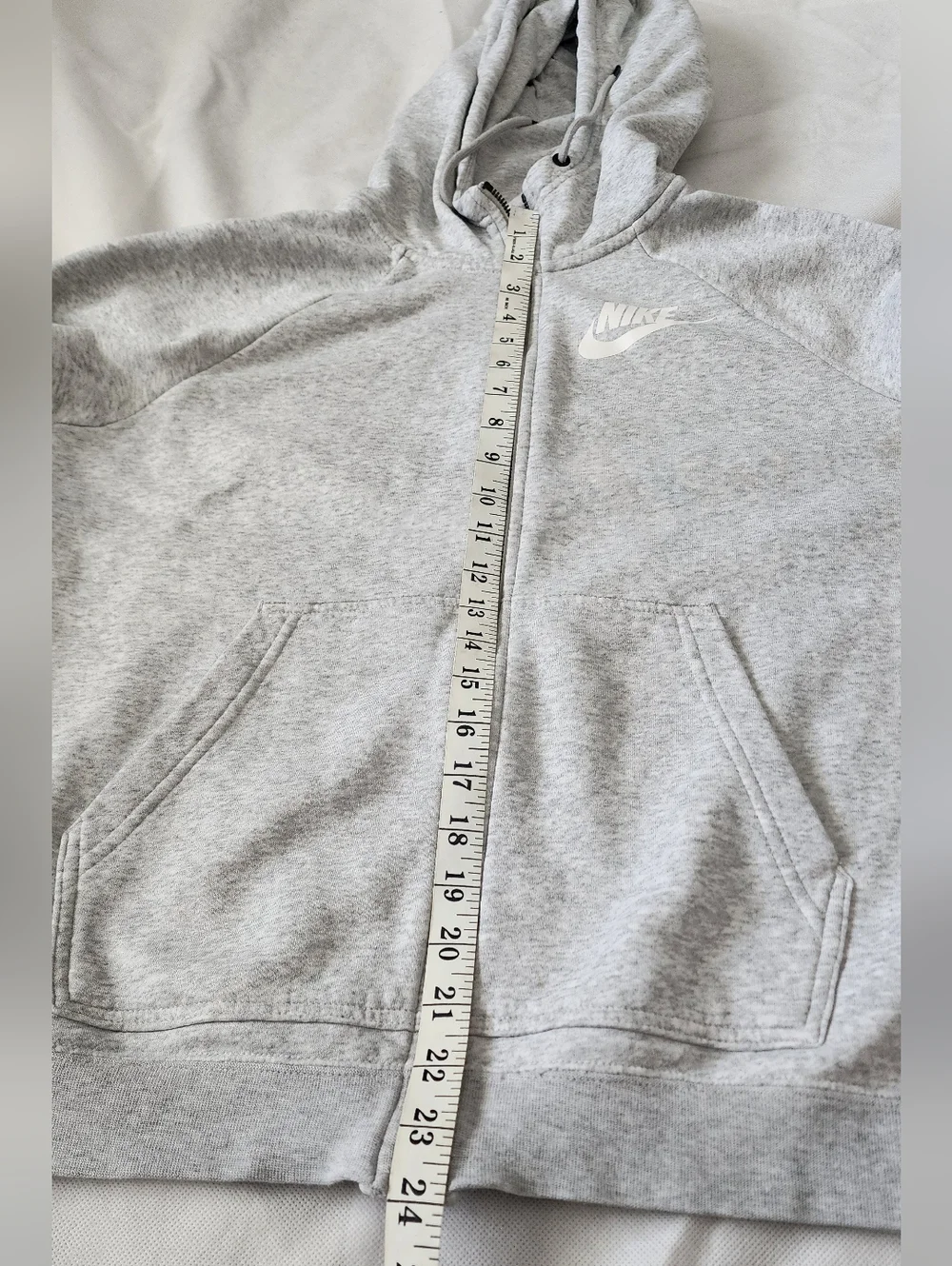 Nike Women Heather Gray Full-Zip Hoodie Size Medium - Picture 5 of 7